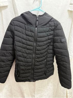 Women's Calvin Klein Black Hooded Puffer Jacket L